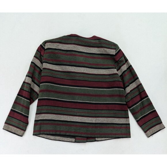 Alfred Dunner Women's Blazer Suit Jacket Size 16 Textured Red Green Stripe - Picture 11 of 12